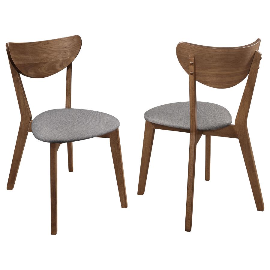 (image for) Alfredo Dining Side Chair Grey and Natural Walnut (Set of 2) - Click Image to Close