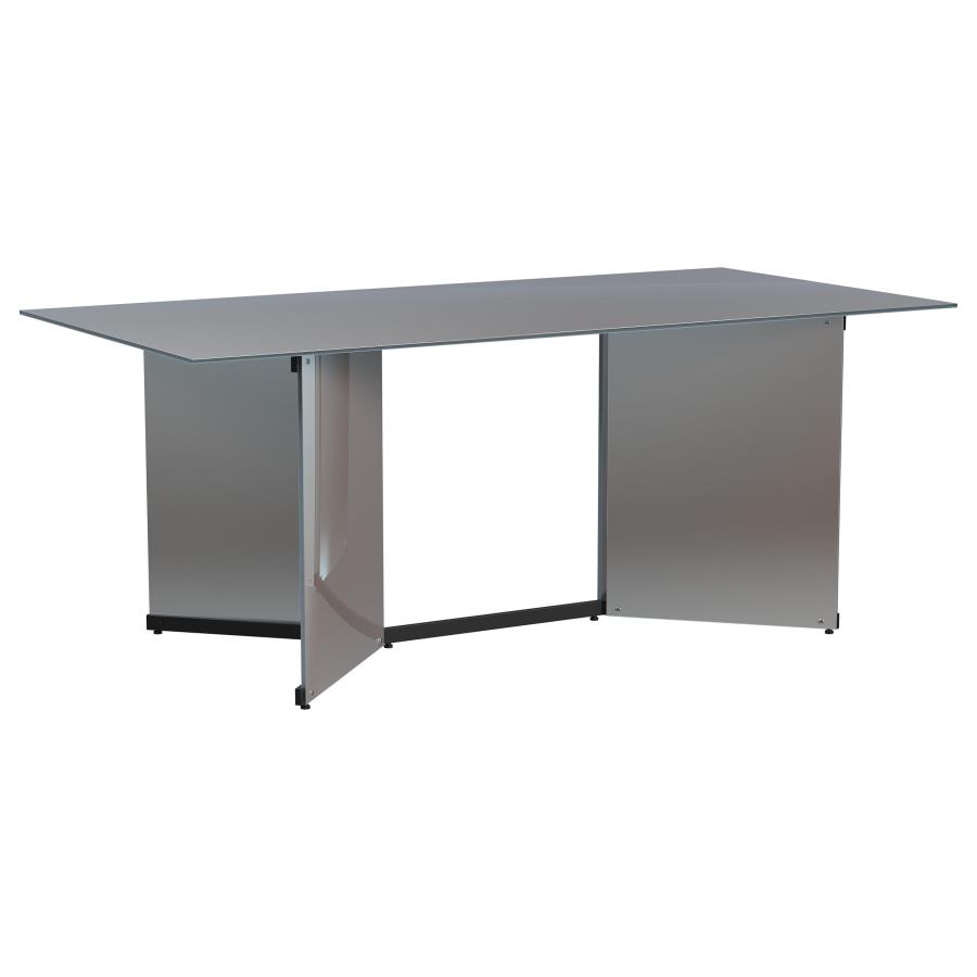 (image for) Emery 76-inch Rectangular Mirrored Dining Table Silver - Click Image to Close