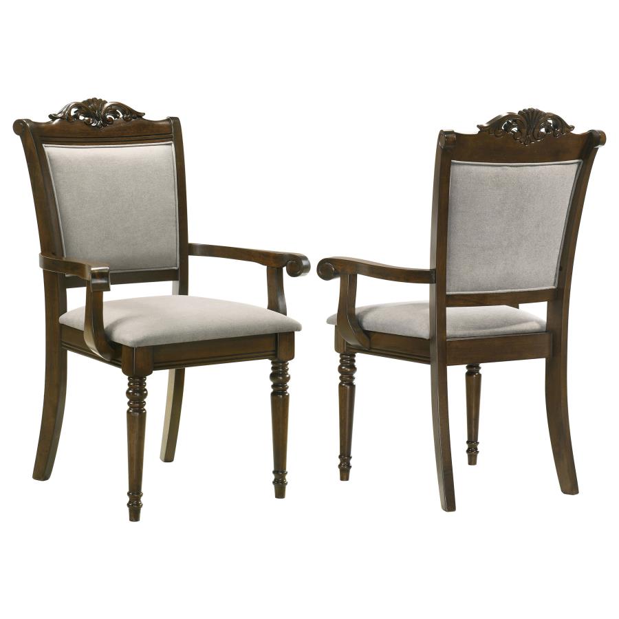 (image for) Willowbrook Wood Dining Arm Chair Chestnut (Set of 2) - Click Image to Close