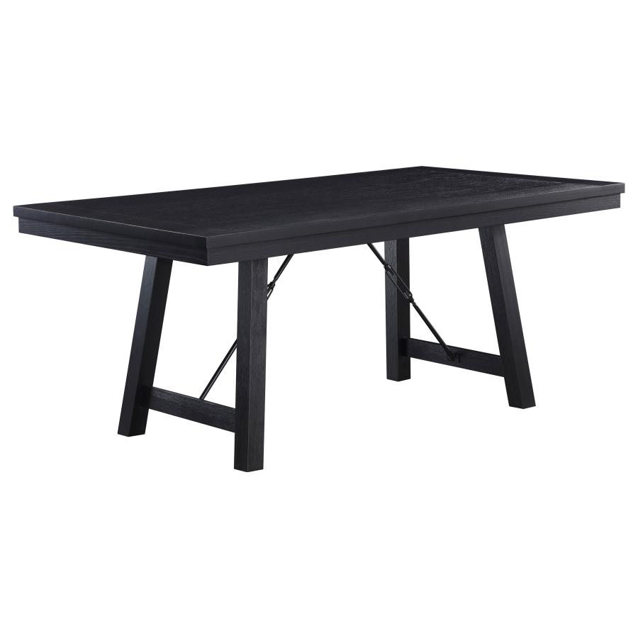 (image for) Newport 5-piece Rectangular Trestle Dining Table Set Black