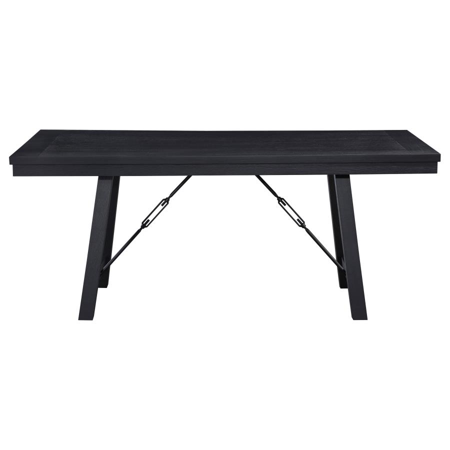 (image for) Newport 5-piece Rectangular Trestle Dining Table Set Black