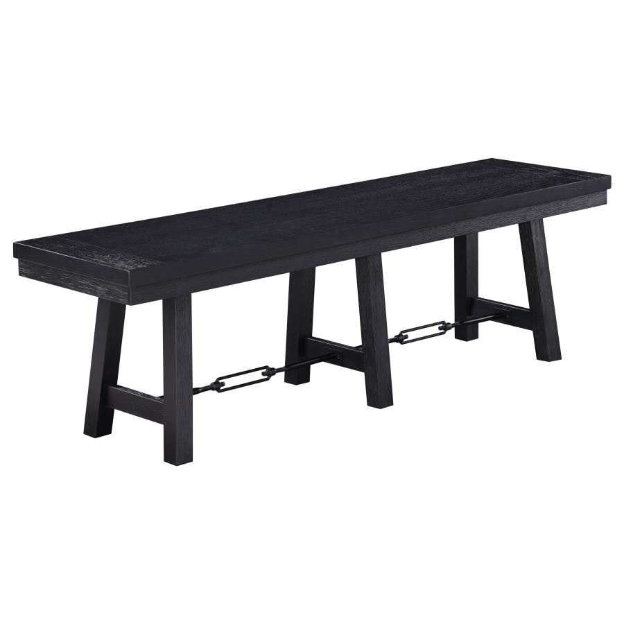 (image for) Newport 6-piece Rectangular Trestle Dining Table Set Black