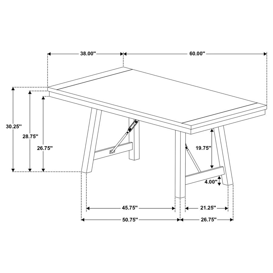 (image for) Newport 6-piece Rectangular Trestle Dining Table Set Black