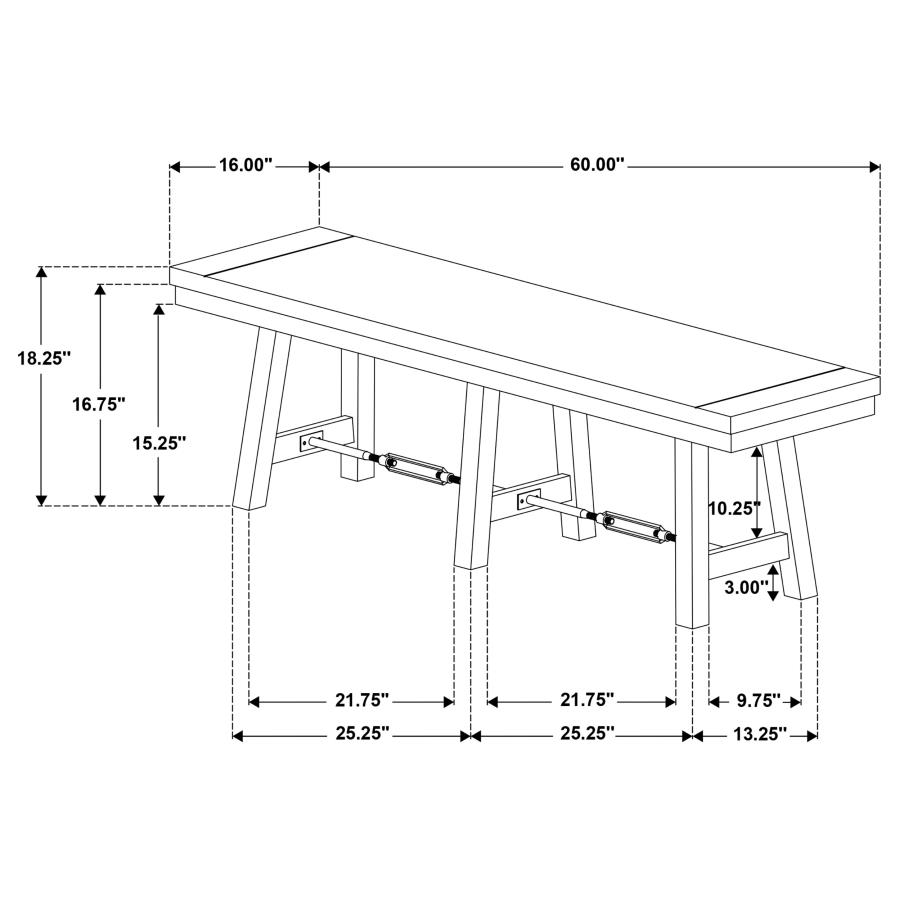 (image for) Newport Wood Trestle Base Dining Bench Black