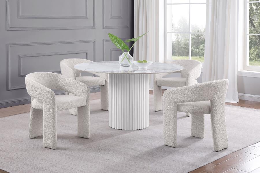 (image for) Eudora Boucle Upholstered Dining Side Chair Cream 