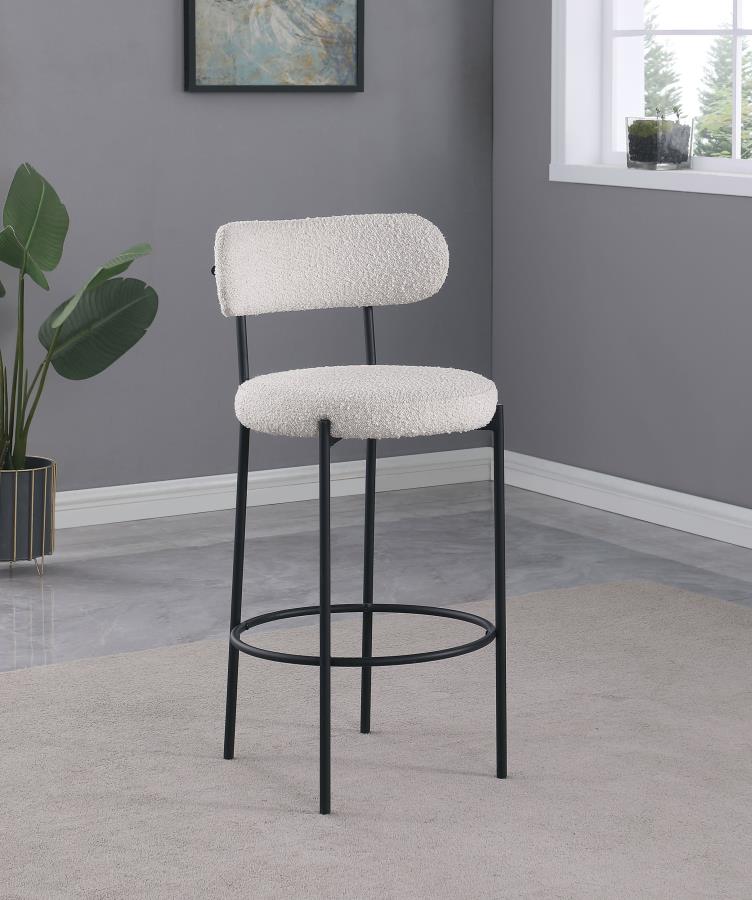 (image for) Viola Boucle Upholstered Bar Chair Cream (Set of 2)