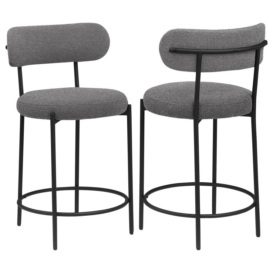 (image for) Viola Boucle Upholstered Counter Chair Grey (Set of 2)