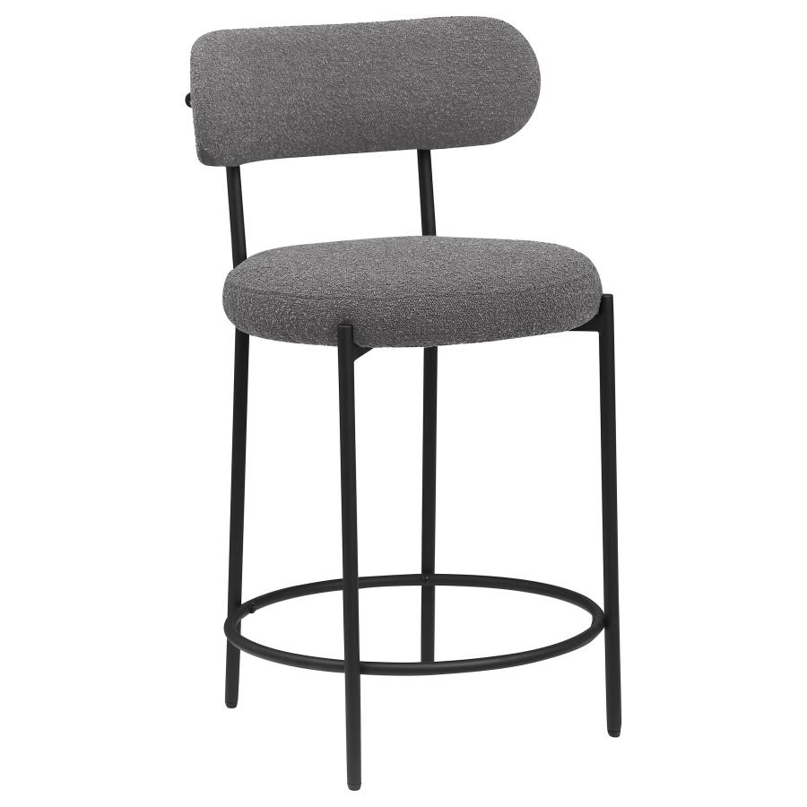 (image for) Viola Boucle Upholstered Counter Chair Grey (Set of 2)