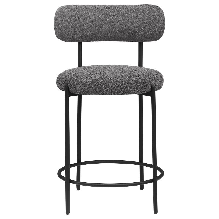 (image for) Viola Boucle Upholstered Counter Chair Grey (Set of 2)