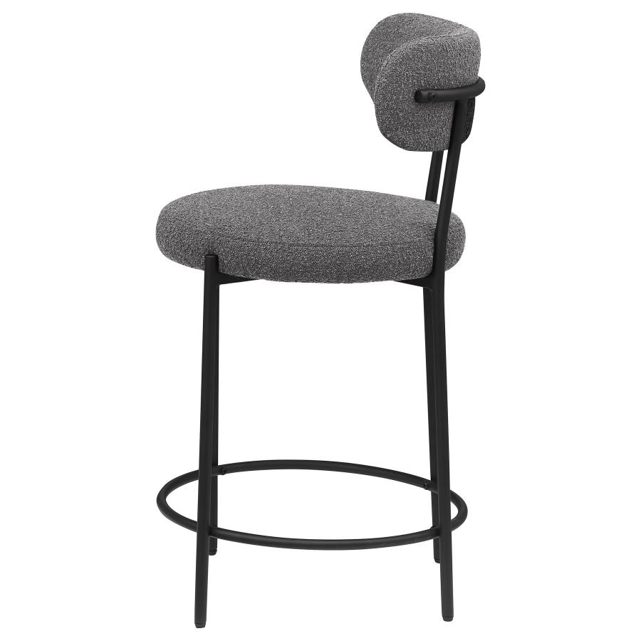 (image for) Viola Boucle Upholstered Counter Chair Grey (Set of 2)