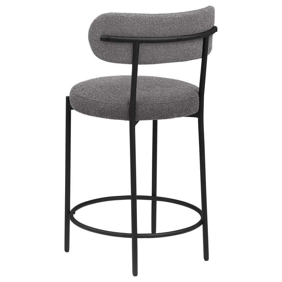 (image for) Viola Boucle Upholstered Counter Chair Grey (Set of 2)