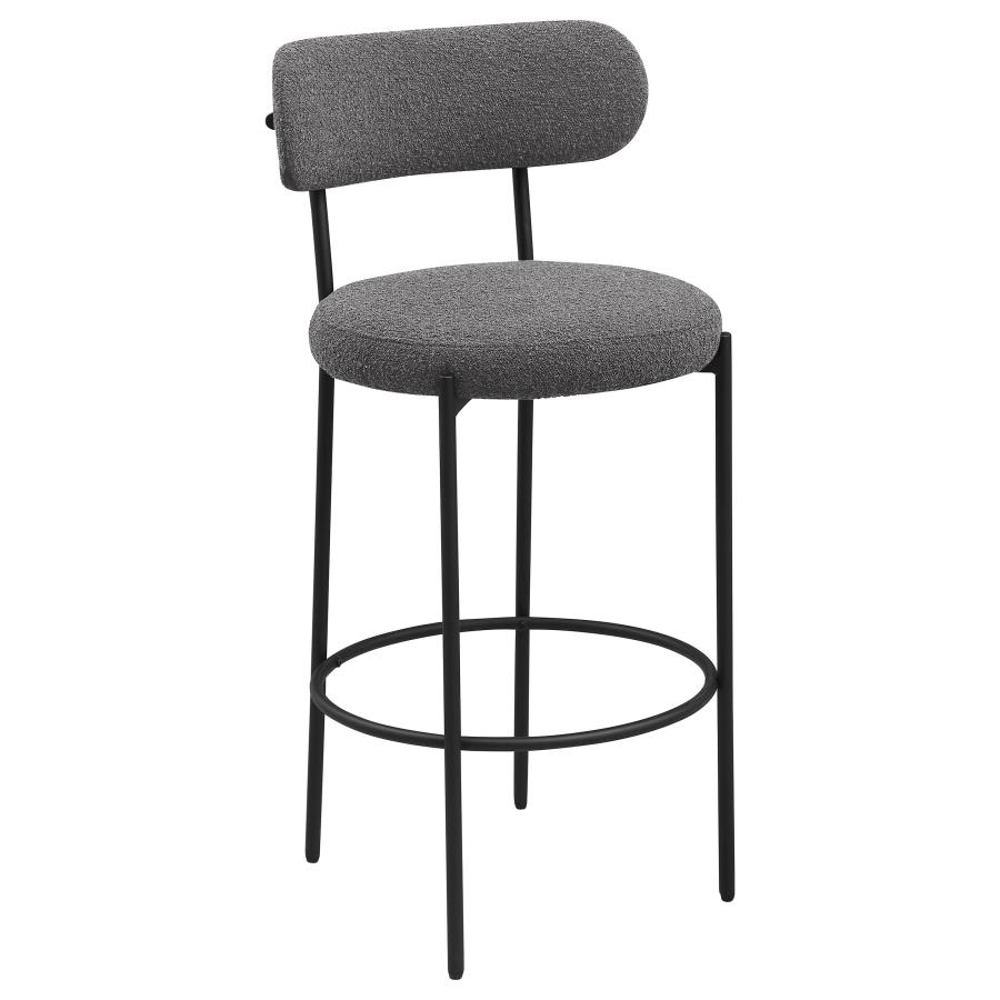 (image for) Viola Boucle Upholstered Bar Chair Grey (Set of 2)