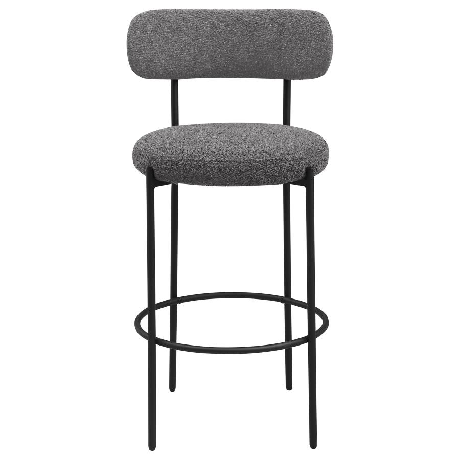 (image for) Viola Boucle Upholstered Bar Chair Grey (Set of 2)