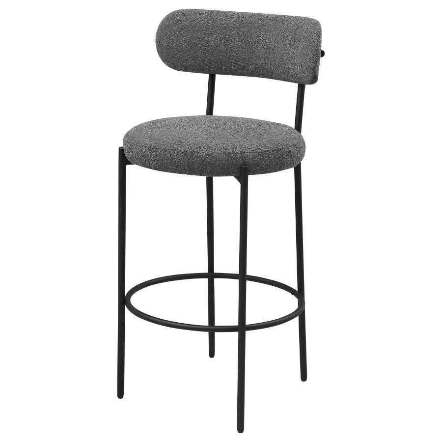 (image for) Viola Boucle Upholstered Bar Chair Grey (Set of 2)