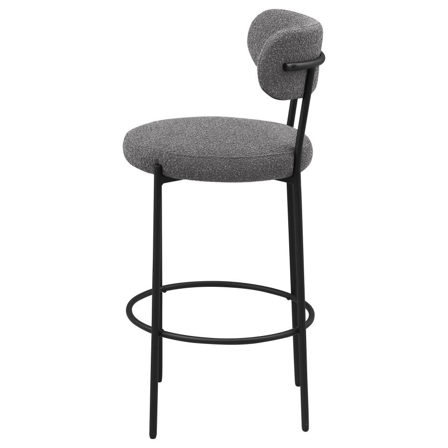 (image for) Viola Boucle Upholstered Bar Chair Grey (Set of 2)