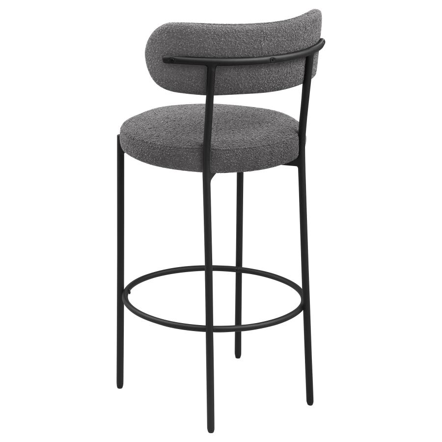 (image for) Viola Boucle Upholstered Bar Chair Grey (Set of 2)