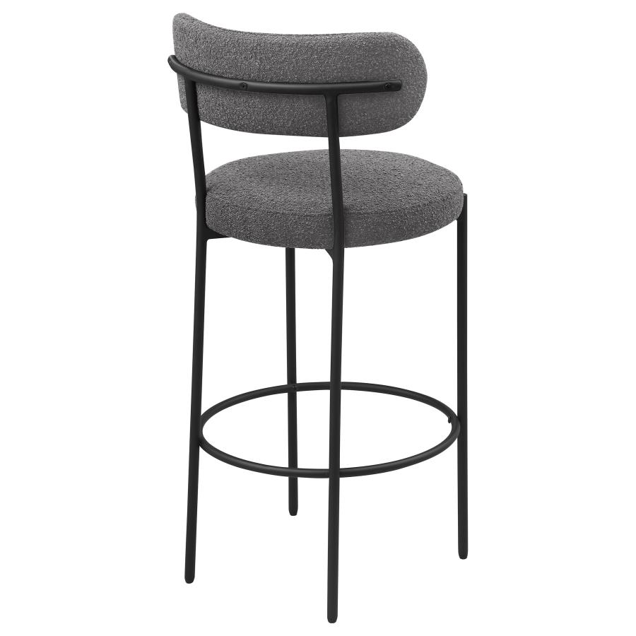 (image for) Viola Boucle Upholstered Bar Chair Grey (Set of 2)