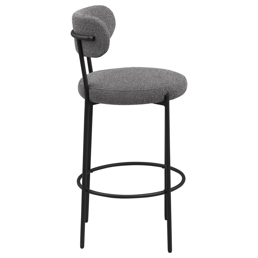 (image for) Viola Boucle Upholstered Bar Chair Grey (Set of 2)