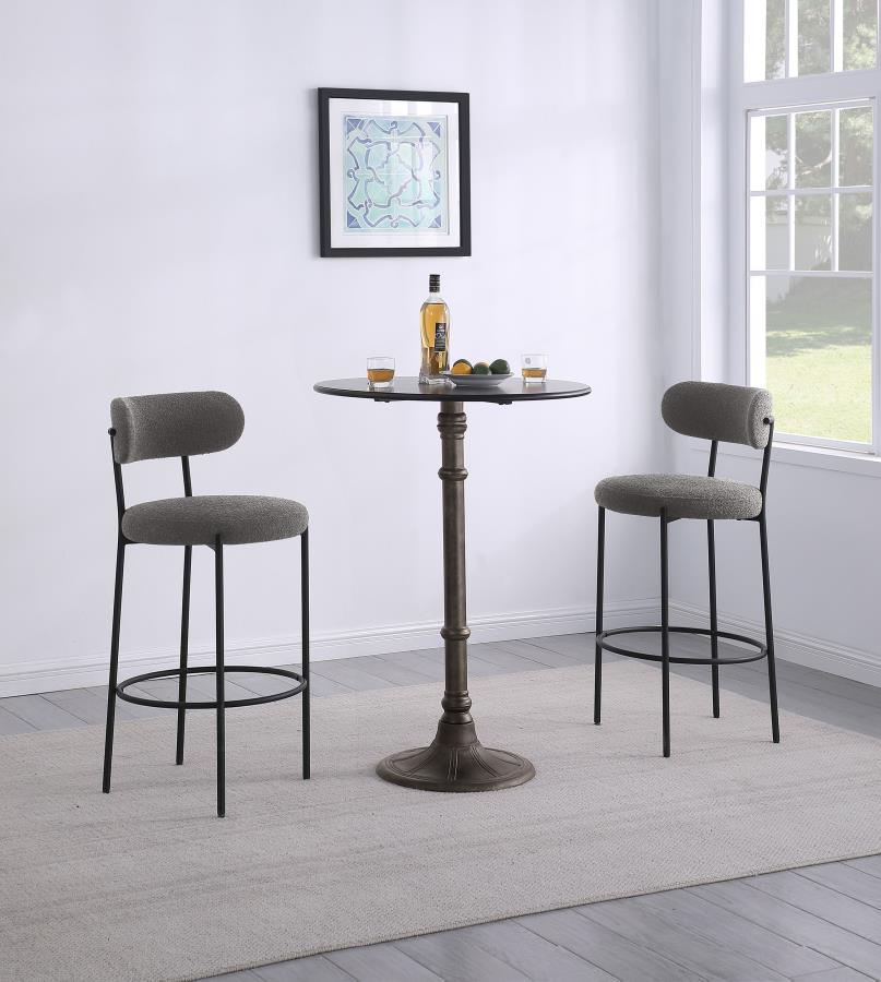 (image for) Viola Boucle Upholstered Bar Chair Grey (Set of 2)