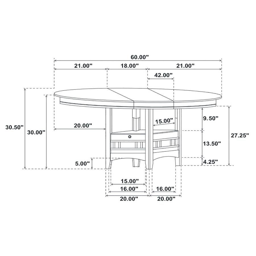 (image for) Lavon Oval 60-inch Extension Leaf Dining Table Medium Grey