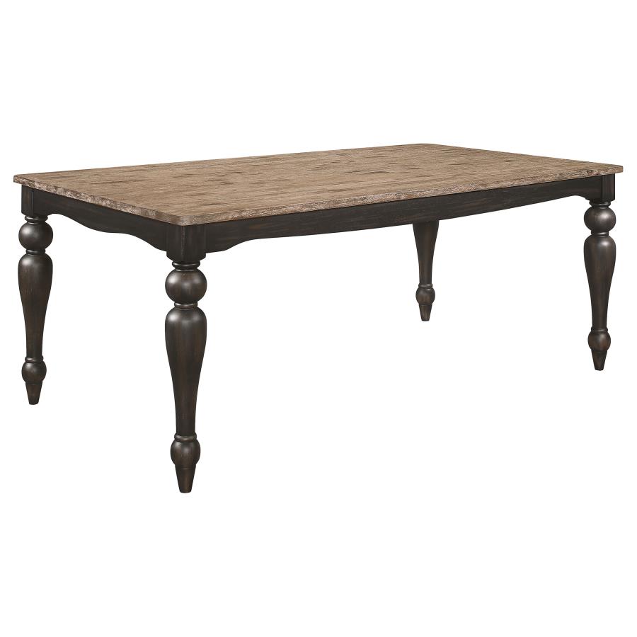 (image for) Bridget Rectangular 79-inch Dining Table Brown Brushed - Click Image to Close