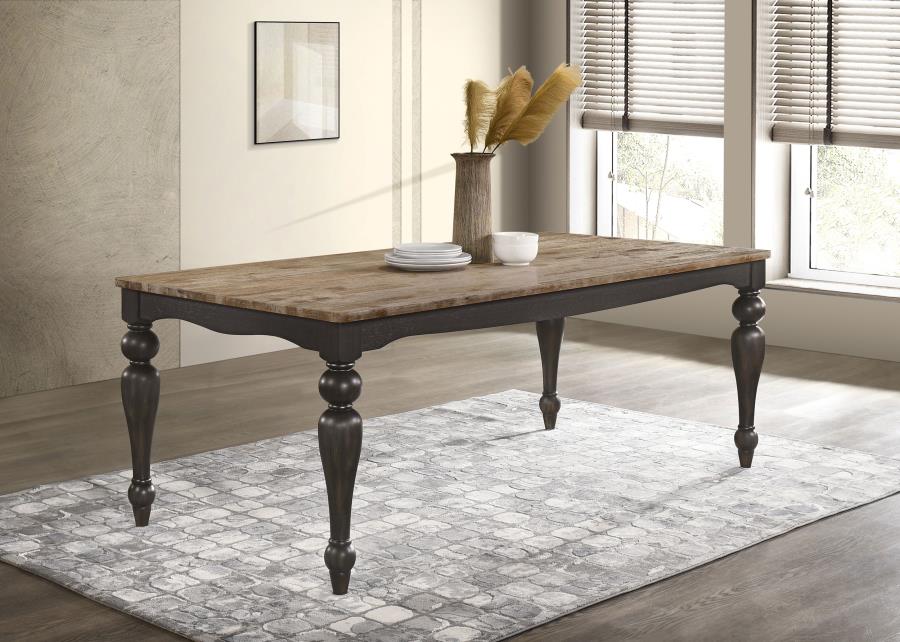 (image for) Bridget Rectangular 79-inch Dining Table Brown Brushed