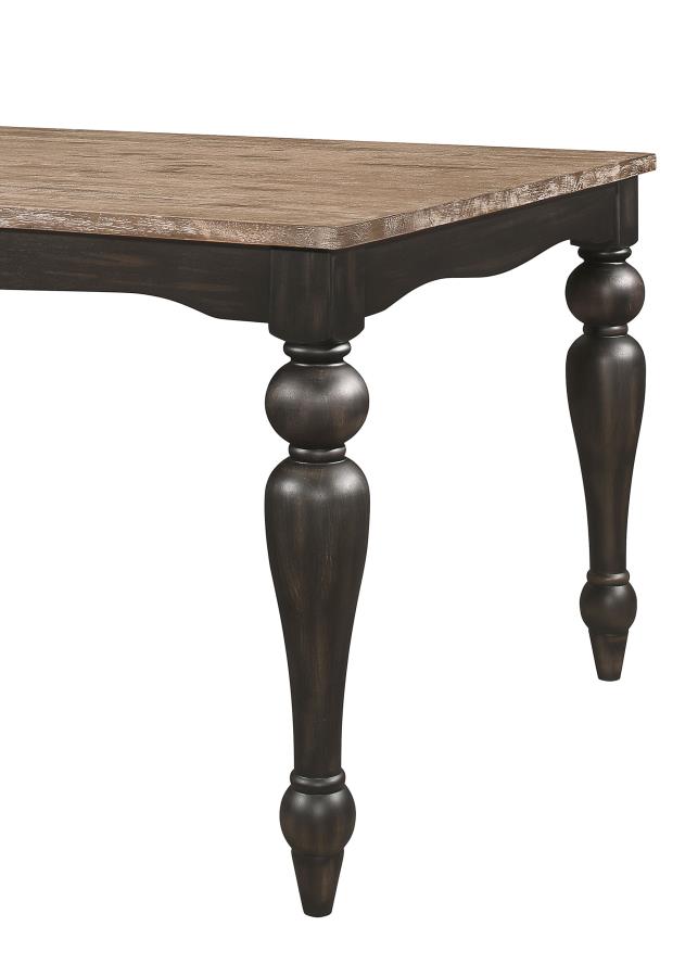 (image for) Bridget Rectangular 79-inch Dining Table Brown Brushed