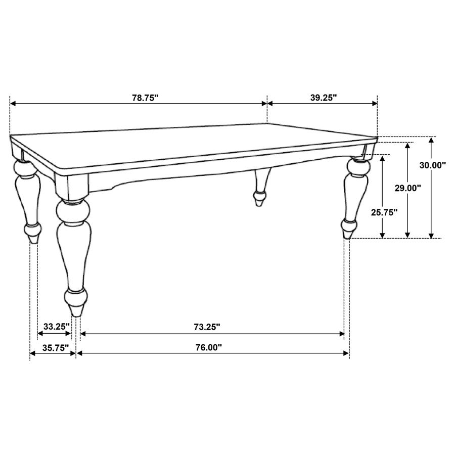 (image for) Bridget Rectangular 79-inch Dining Table Brown Brushed