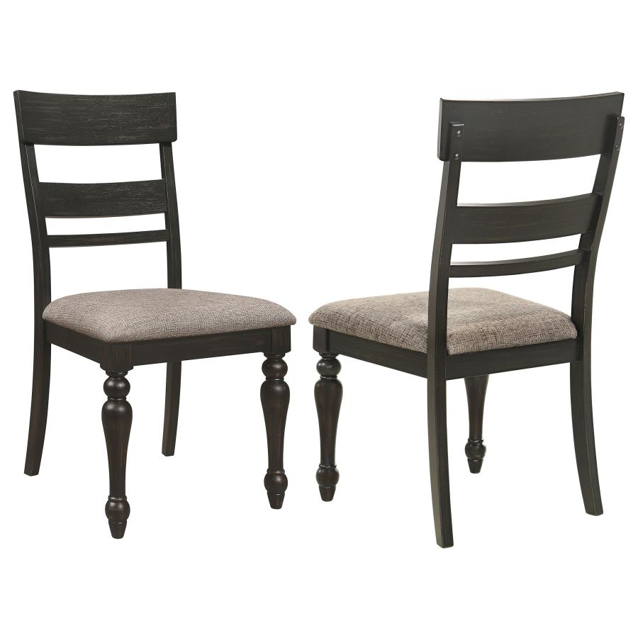 (image for) Bridget Wood Dining Side Chair Charcoal (Set of 2) - Click Image to Close