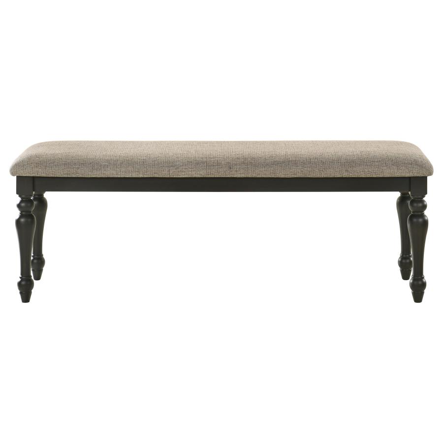 (image for) Bridget Fabric Upholstered Dining Bench Stone and Charcoal