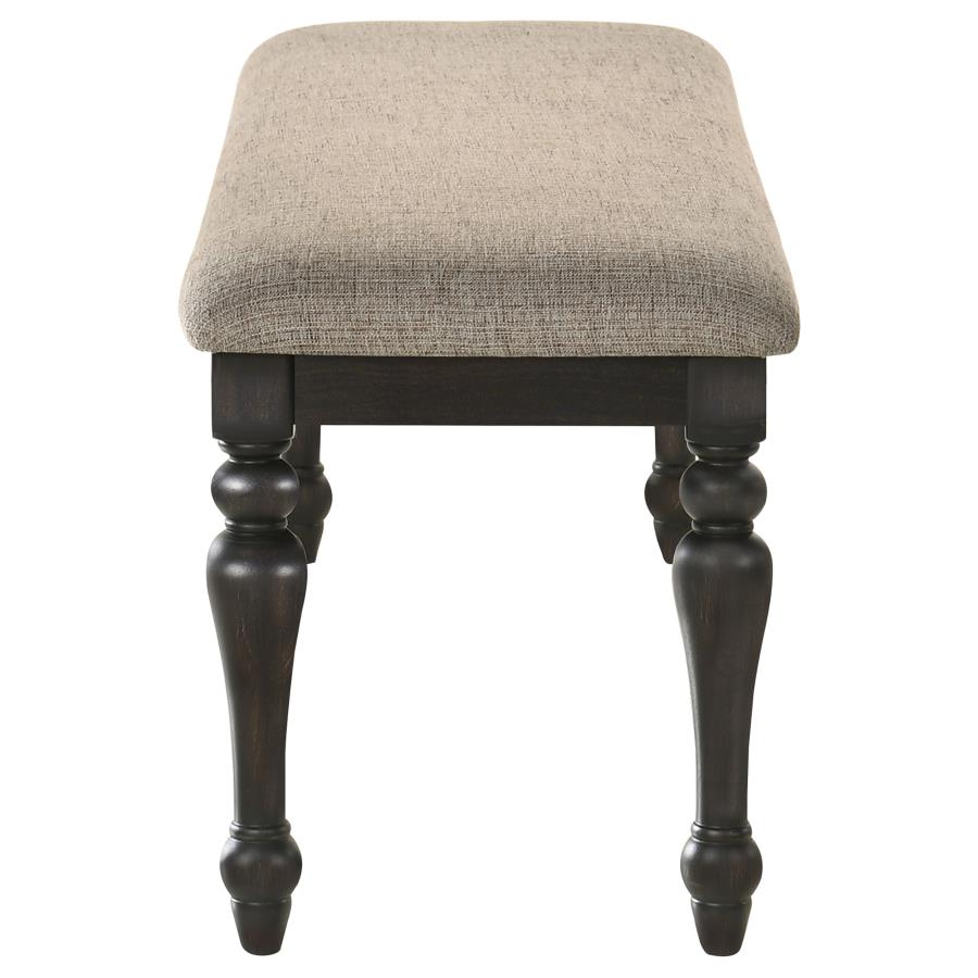 (image for) Bridget Fabric Upholstered Dining Bench Stone and Charcoal