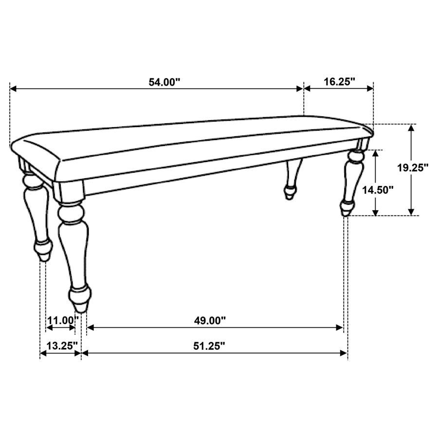 (image for) Bridget Fabric Upholstered Dining Bench Stone and Charcoal