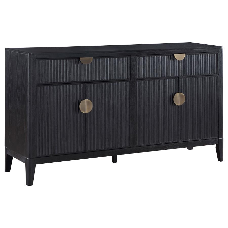 (image for) Brookmead 4-door Sideboard Buffet Storage Cabinet Black - Click Image to Close