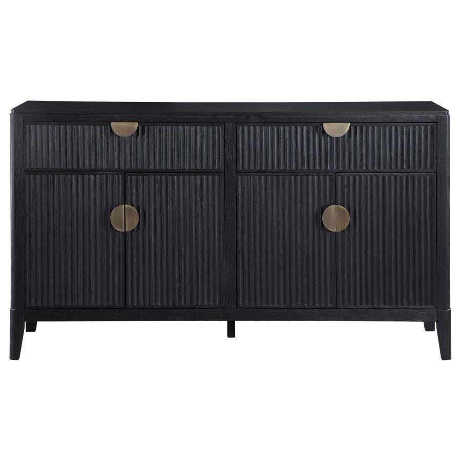 (image for) Brookmead 4-door Sideboard Buffet Storage Cabinet Black