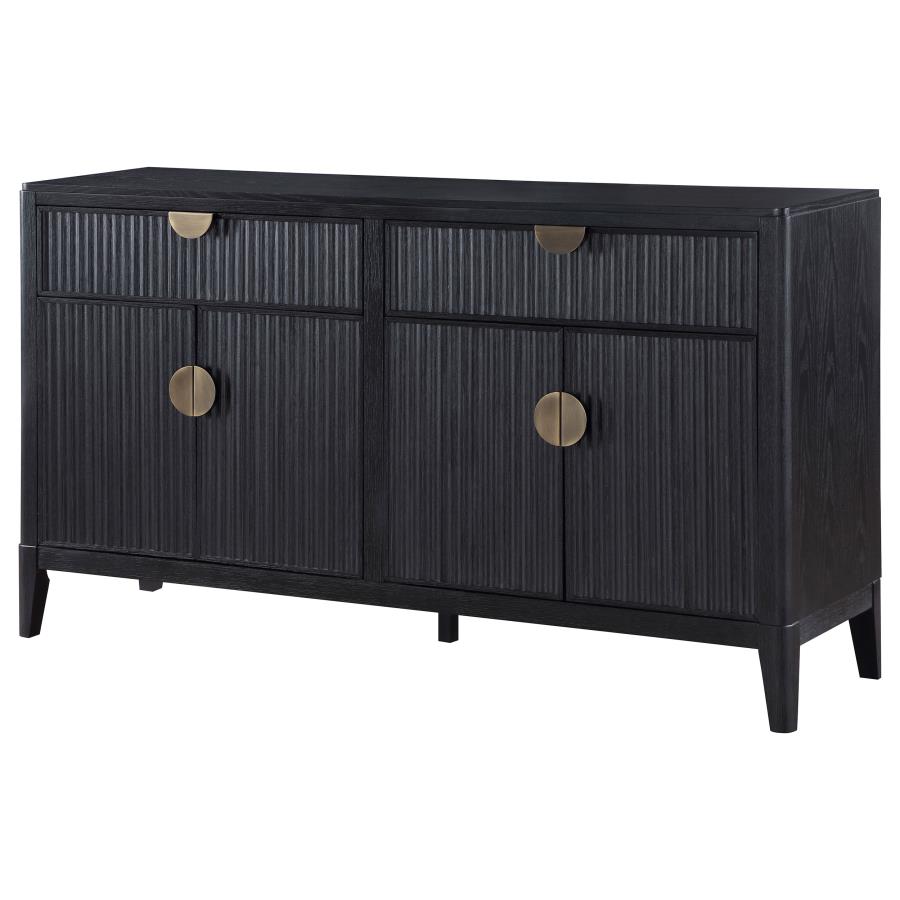 (image for) Brookmead 4-door Sideboard Buffet Storage Cabinet Black