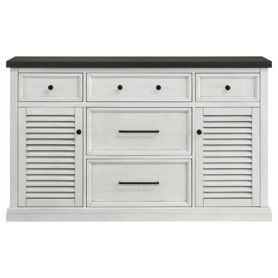 (image for) Aventine 5-drawer Sideboard Buffet Cabinet Vintage White