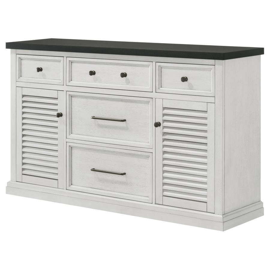 (image for) Aventine 5-drawer Sideboard Buffet Cabinet Vintage White