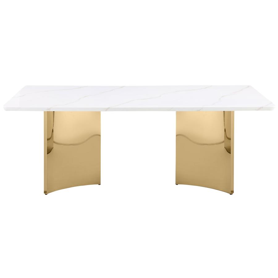 (image for) Galiano Rectangular 79-inch Stone Top Dining Table White