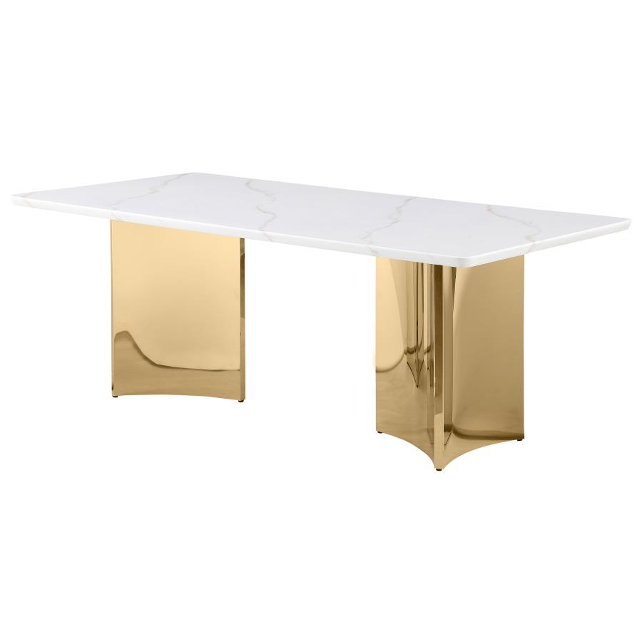 (image for) Galiano Rectangular 79-inch Stone Top Dining Table White