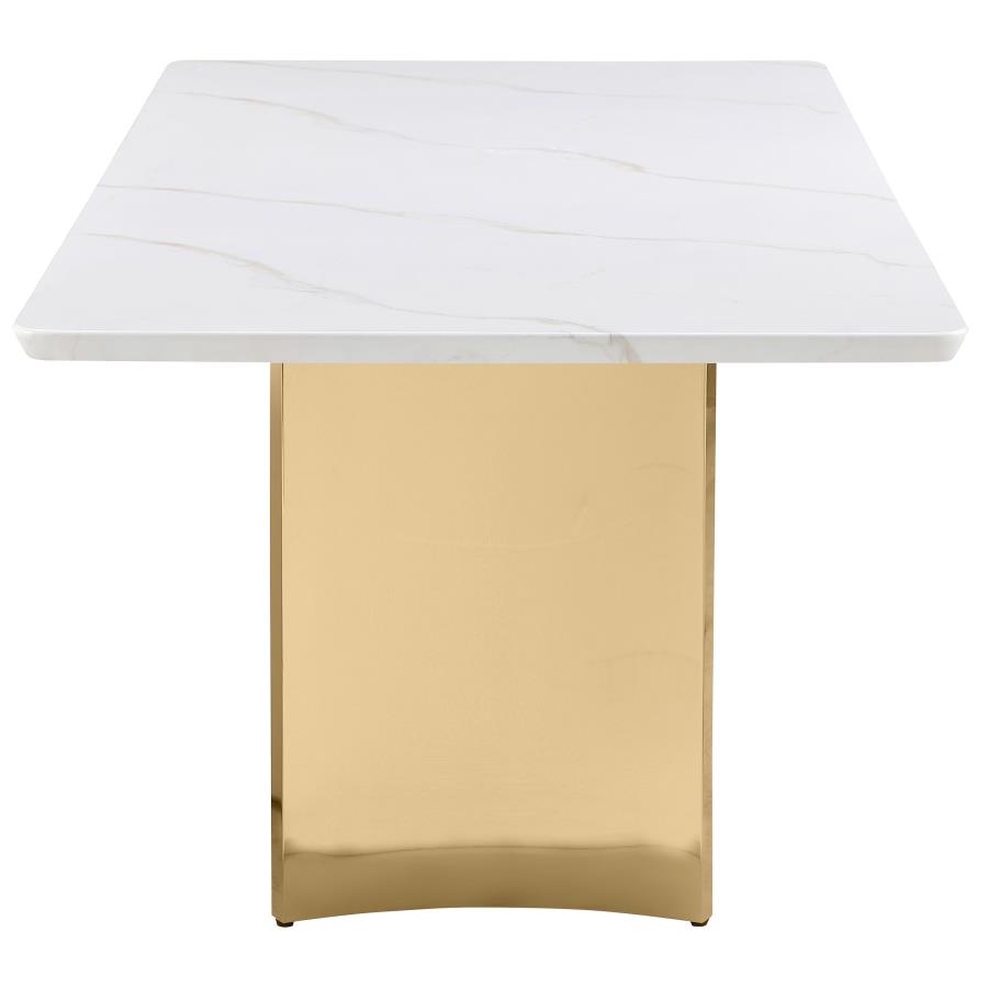 (image for) Galiano Rectangular 79-inch Stone Top Dining Table White