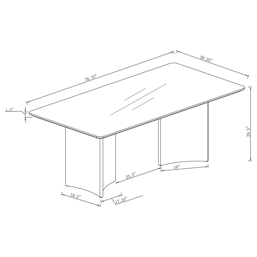 (image for) Galiano Rectangular 79-inch Stone Top Dining Table White