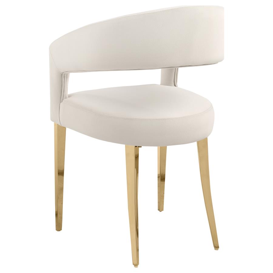 (image for) Galiano Velvet Upholstered Dining Arm Cream Beige (Set of 2)