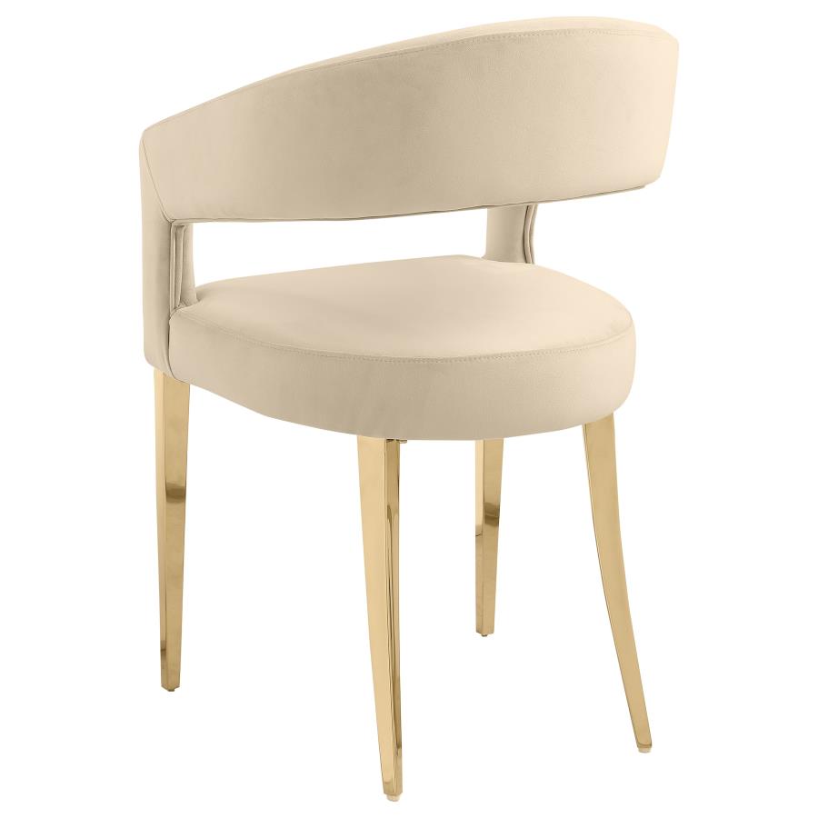 (image for) Galiano Velvet Upholstered Dining Arm Chair Beige (Set of 2)