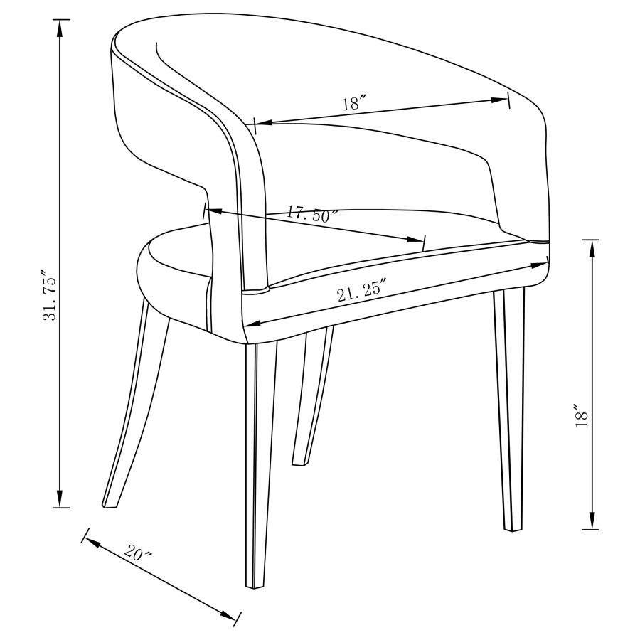 (image for) Galiano Velvet Upholstered Dining Arm Chair Beige (Set of 2)