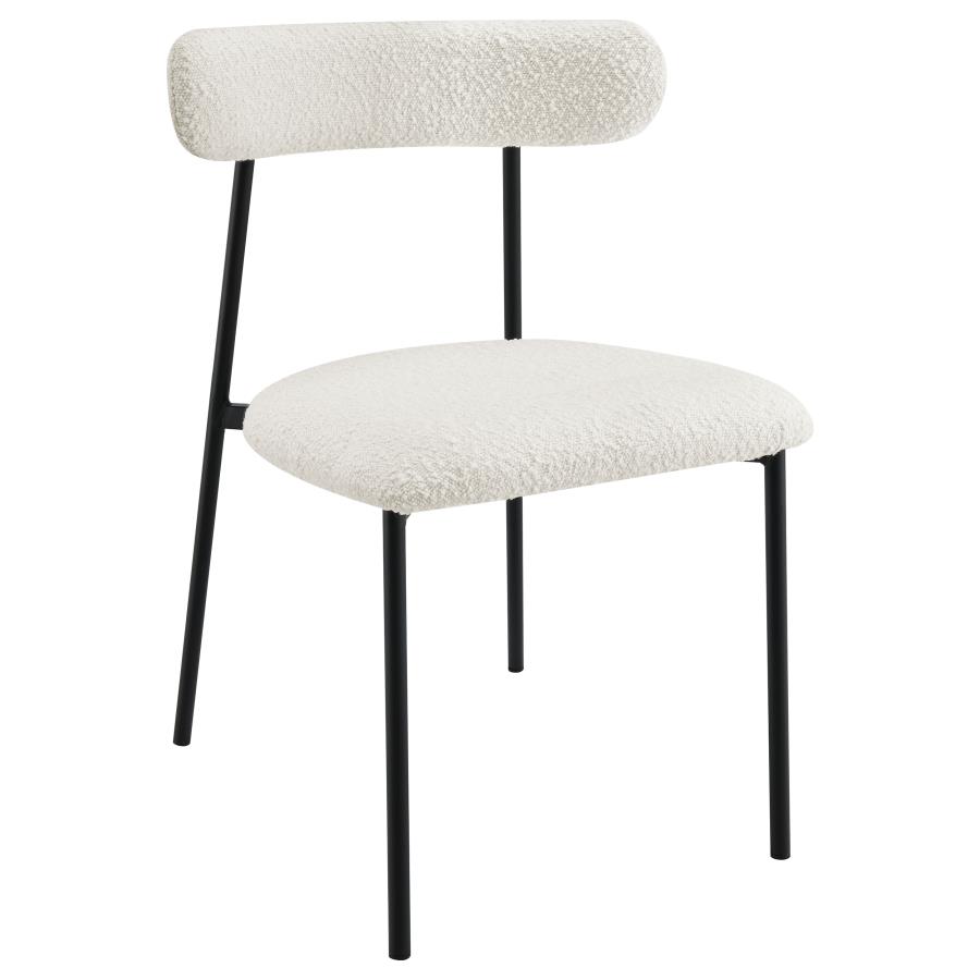 (image for) Anzio Boucle Upholstered Dining Side Chair White (Set of 2)