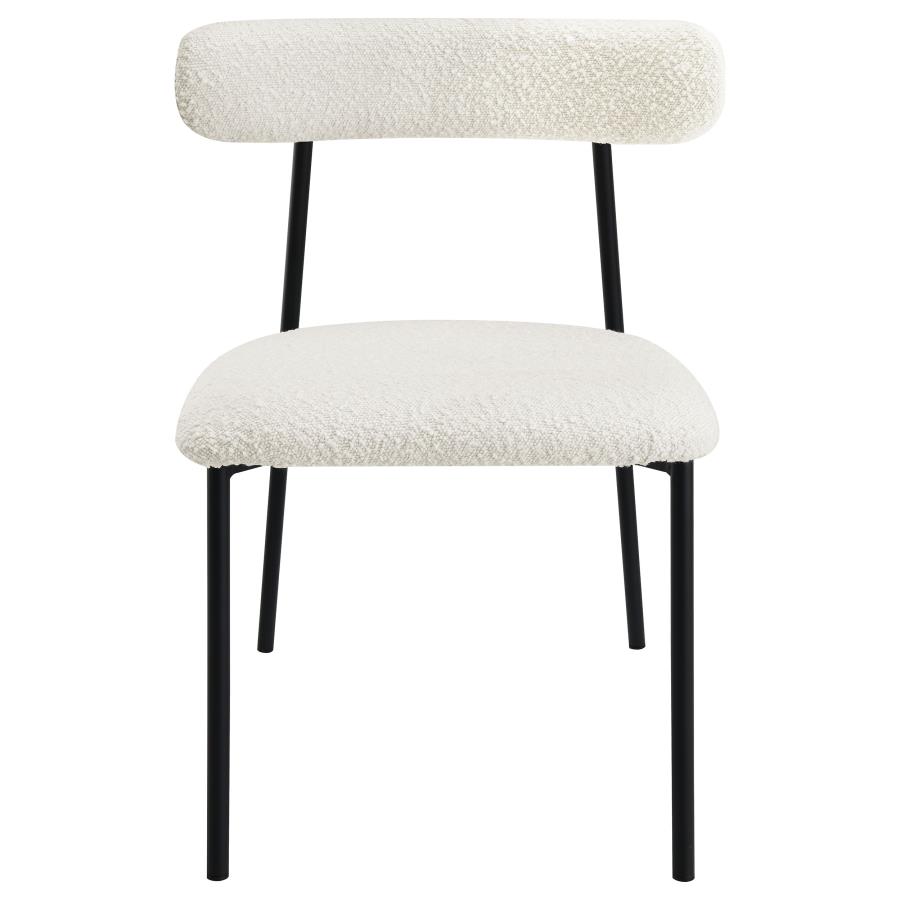 (image for) Anzio Boucle Upholstered Dining Side Chair White (Set of 2)