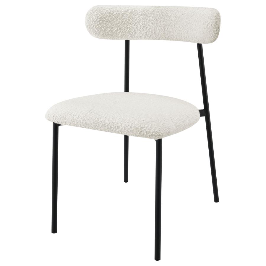 (image for) Anzio Boucle Upholstered Dining Side Chair White (Set of 2)