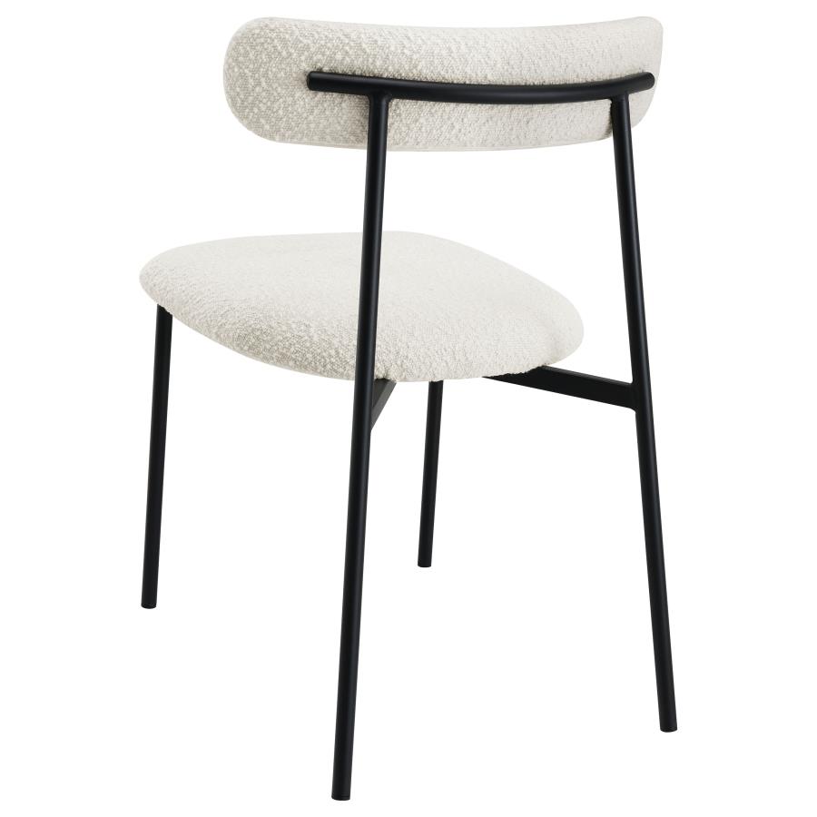 (image for) Anzio Boucle Upholstered Dining Side Chair White (Set of 2)