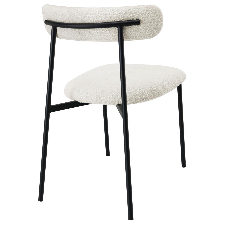 (image for) Anzio Boucle Upholstered Dining Side Chair White (Set of 2)