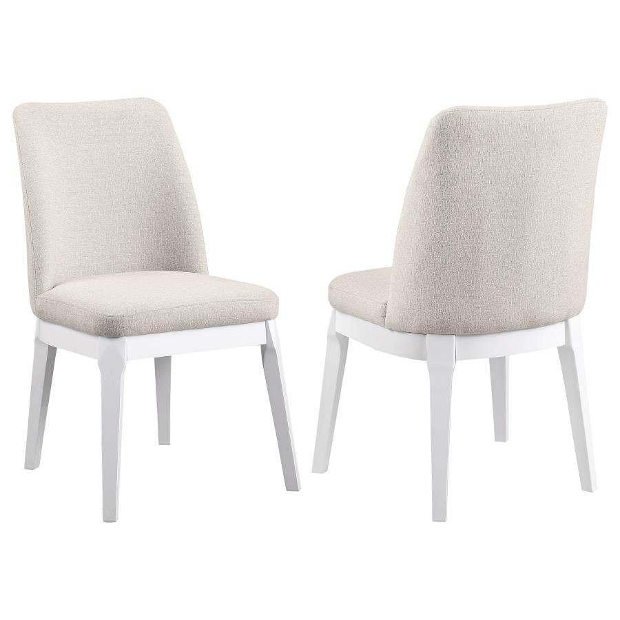 (image for) Carissa Upholstered Dining Side Chair Beige (Set of 2) - Click Image to Close